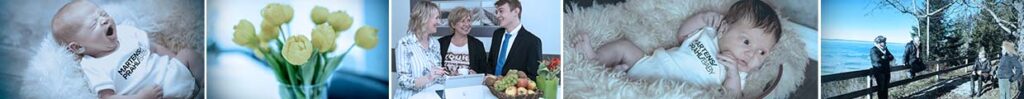 Eine Collage von Bildern zum Thema Herzenssache. Man sieht Babies, Blumen und Gemeinschaft.