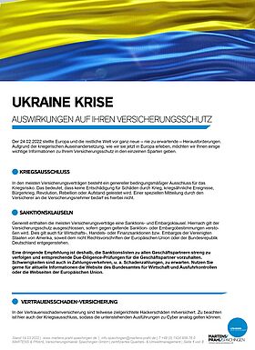 Artikel "Ukraine Krise - Auswirkungen auf Ihren Versicherungsschutz"