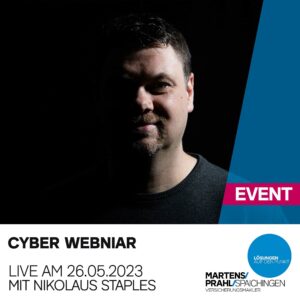 Einladung Cyber Webinar Live am 26.05.2023 mit Nikolaus Staples